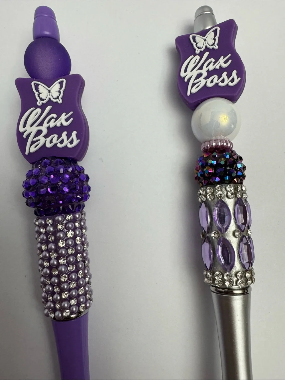 Wax Boss Purple Beaded Glam Ballpoint Pen - Set of 2